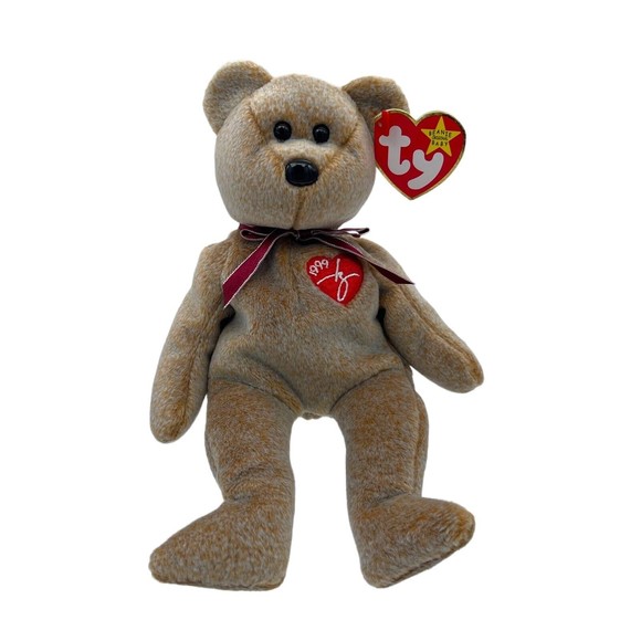 TY Beanie Baby Babies 1999 SIGNATURE TEDDY Brown Bear Heart Vintage RETIRED - Picture 1 of 9